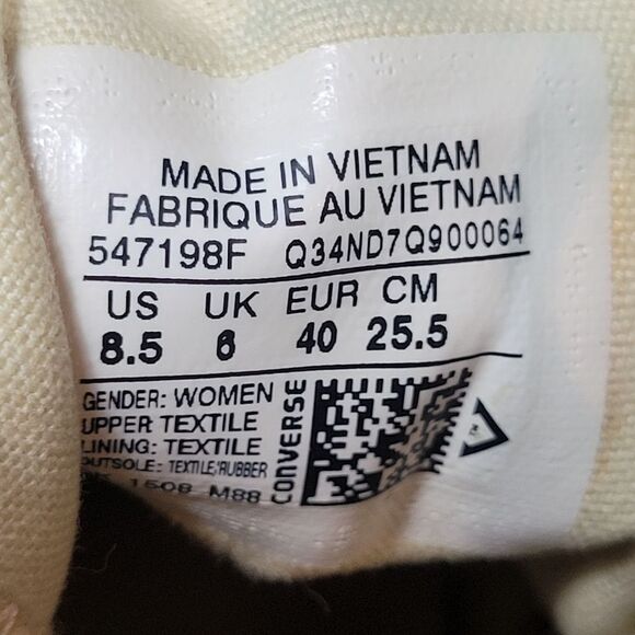 Converse Chuck Taylor All Star Women's Size 8.5 Lux Hidden Wedge Black 547198F - Picture 7 of 8